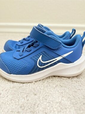 Nike Kids Royal Blue Athletic Sneakers with White Swoosh